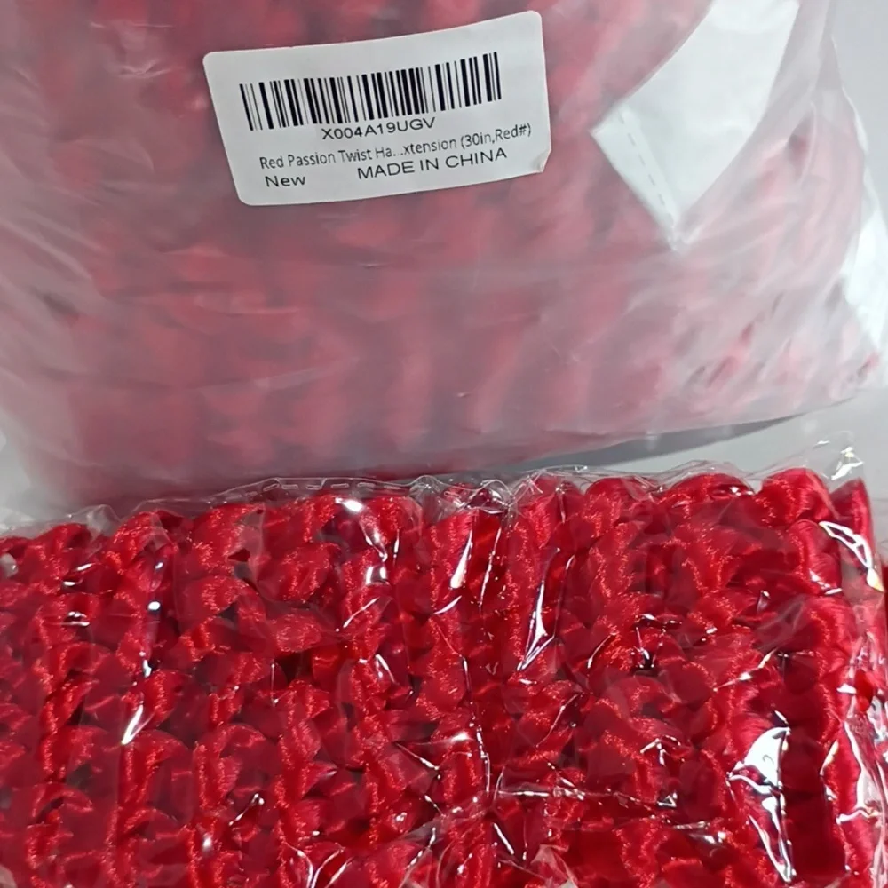 Red Passion Twist Hair 30”‎ • 7 Packs Water Wave Crochet Braids • Boho/Butterfly